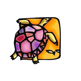 Turtle swimming listed in amphibians decals.