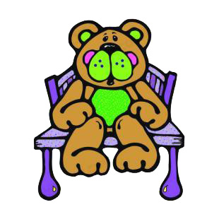 Bear sitting down on chair listed in bears decals.