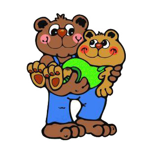 Bear holding son in his arms listed in bears decals.