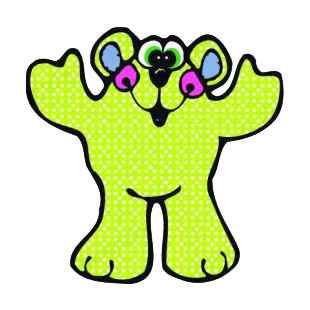 Green bear with hands up listed in bears decals.