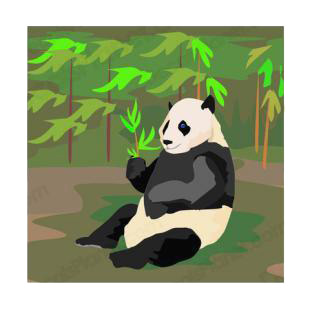 Panda holding tree branch listed in bears decals.