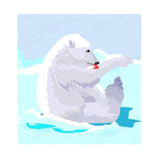Polar bear licking himself listed in bears decals.