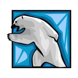 Angry polar bear listed in bears decals.