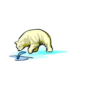 Polar bear catching fish listed in bears decals.