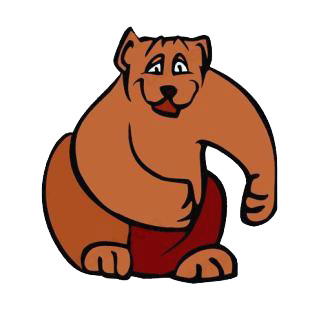 Happy brown bear listed in bears decals.