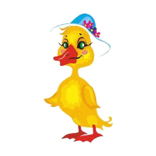 Duck with hat listed in birds decals.