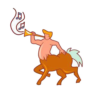 Centaur playing horn listed in horse decals.