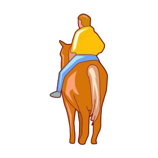 Man horse riding listed in horse decals.