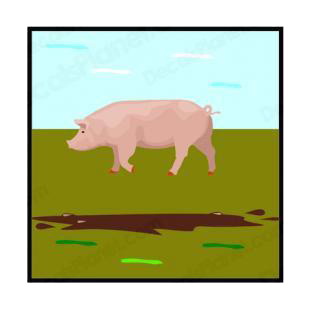 Pig listed in farm decals.