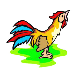 Rooster crowing listed in farm decals.