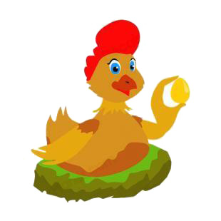 Chicken with gold egg listed in farm decals.