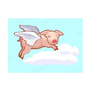 Pig flying listed in farm decals.