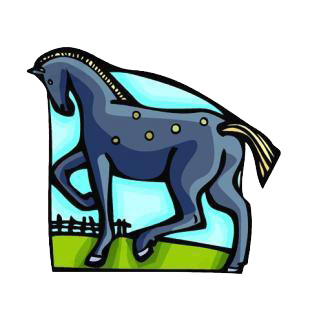 Blue horse listed in horse decals.
