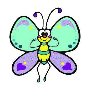 Happy butterfly listed in insects decals.