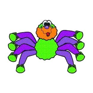 Purple and green spider listed in insects decals.