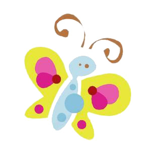 Butterfly drawing listed in insects decals.