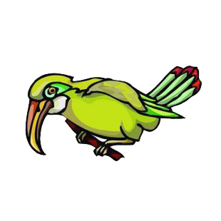 Green parrot on a twig listed in birds decals.