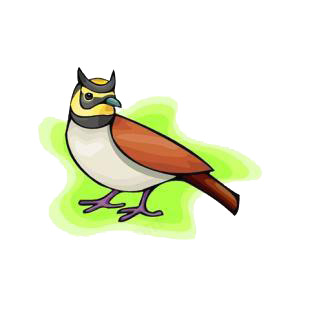 Horned lark listed in birds decals.