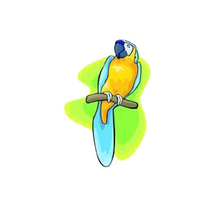 Parrot on a twig listed in birds decals.