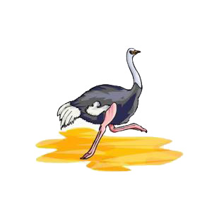 Ostrich running listed in birds decals.