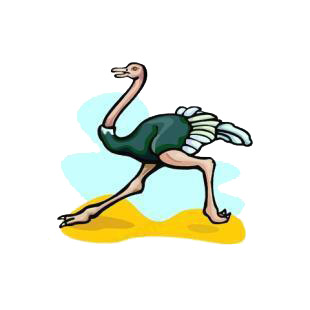 Ostrich running listed in birds decals.