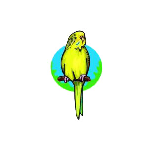 Lovebird on a twig listed in birds decals.