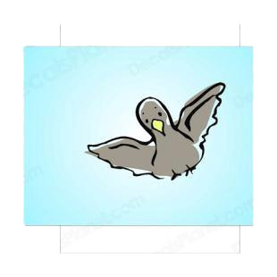 Pigeon flying listed in birds decals.