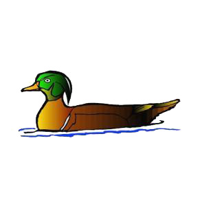 Duck swimming listed in birds decals.