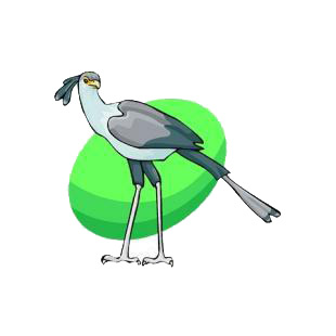 Secretary bird listed in birds decals.