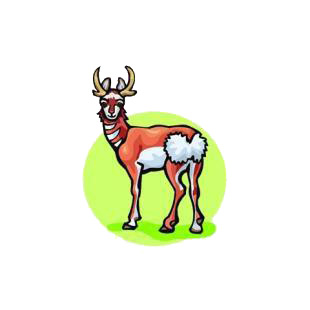 Deer listed in cartoon decals.