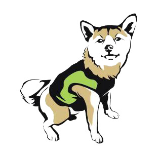 Husky with shirt listed in dogs decals.