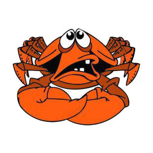Anxious crab listed in fish decals.