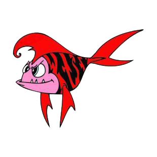 Angry fish listed in fish decals.