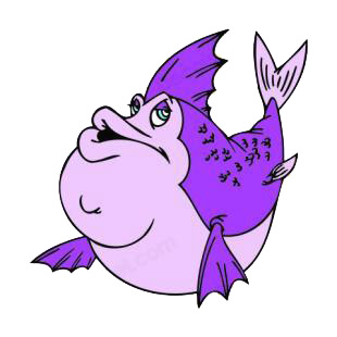 Fat purple fish listed in fish decals.