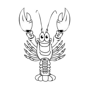 Happy lobster listed in fish decals.