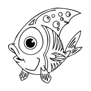 Angelfish with big eyes listed in fish decals.