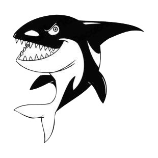 Angry orca listed in fish decals.