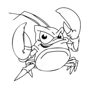 Angry crab listed in fish decals.