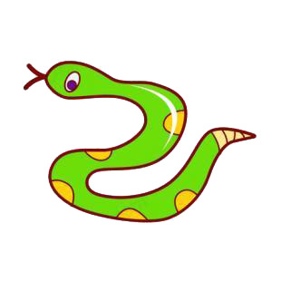 Green snake listed in snakes decals.