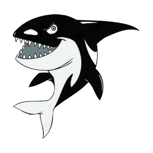 Angry orca listed in fish decals.