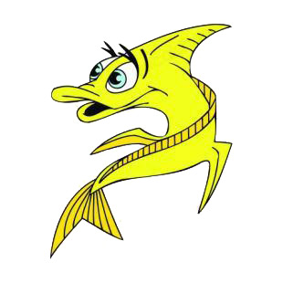 Yellow fish listed in fish decals.