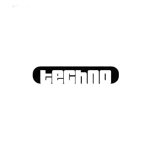 Techno music listed in music and bands decals.