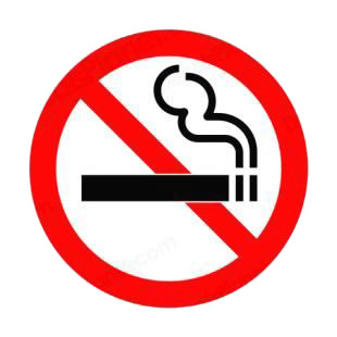 No smoking sign listed in other signs decals.