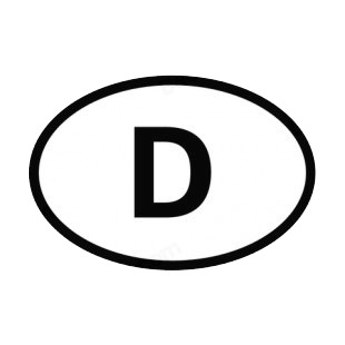 Letter D sign listed in other signs decals.