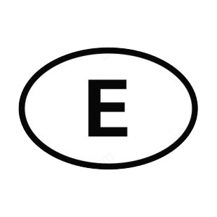 Letter E sign listed in other signs decals.