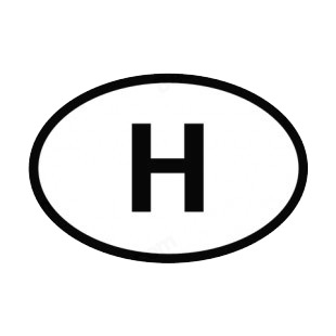 Letter H sign listed in other signs decals.