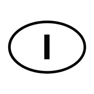 Letter I sign listed in other signs decals.