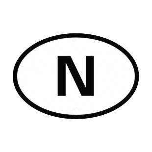 Letter N sign listed in other signs decals.