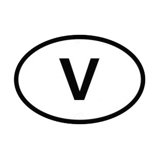 Letter V sign listed in other signs decals.