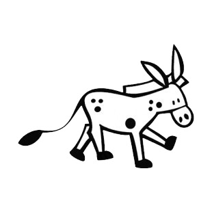 Donkey walking listed in more animals decals.